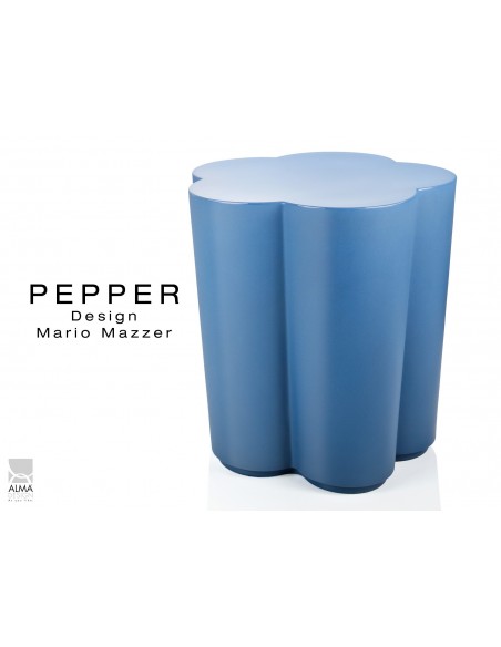 PEPPER tabouret ou table design d'appoint bleu violet.