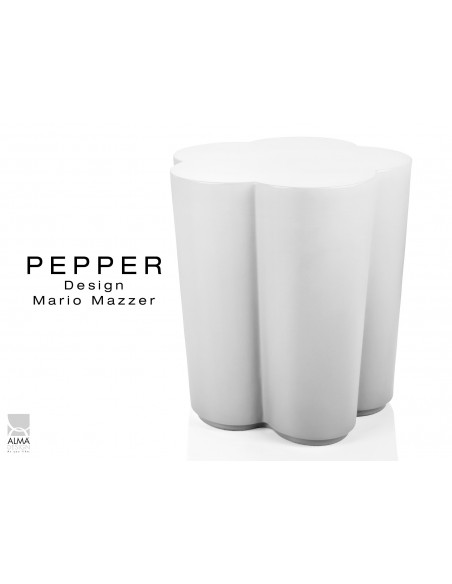 PEPPER tabouret ou table design d'appoint blanc.