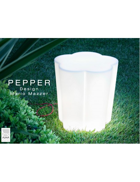 PEPPER tabouret ou table design d'appoint lumineux.