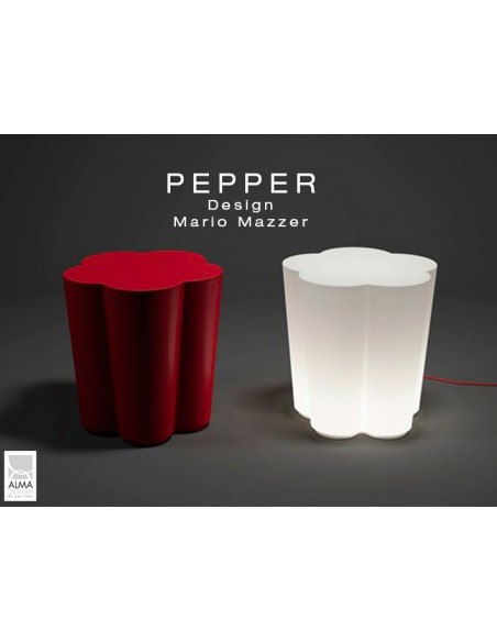 PEPPER tabouret ou table design d'appoint lumineux.