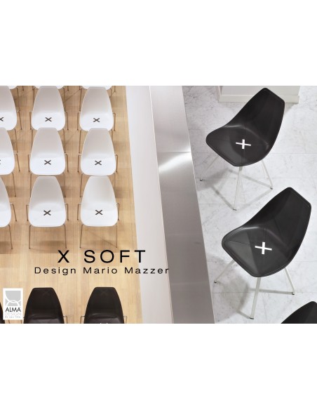 X-SPIDER chaise design coque piétement peinture polyester - lot de 4 chaises