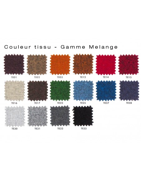 X-SOFT pivotante assise coque capitonnée tissu gamme "Melange" couleur au choix.