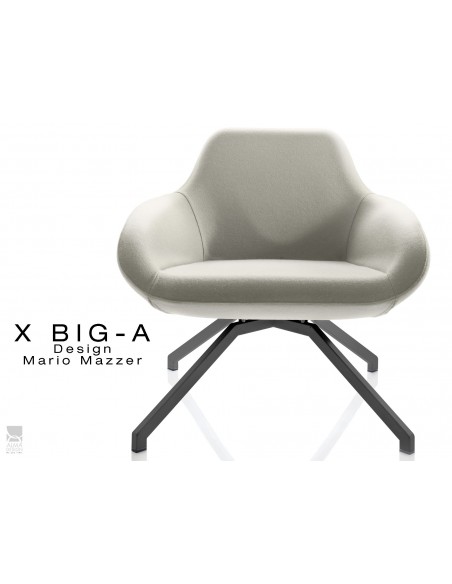 X BIG-A fauteuil lounge design piétement noir, habillage "Laine type feutre" - TE140