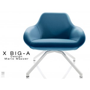 X BIG-A fauteuil lounge design piétement blanc, habillage "Laine type feutre"- TE169