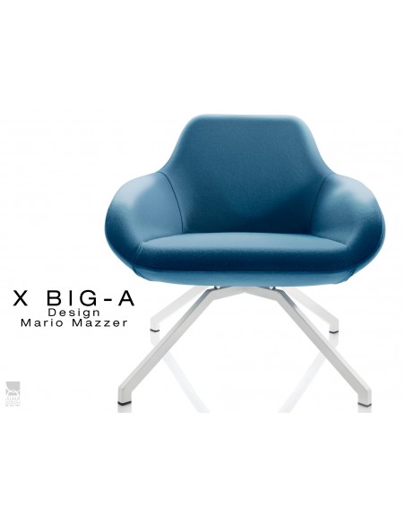 X BIG-A fauteuil lounge design piétement blanc, habillage "Laine type feutre"- TE169