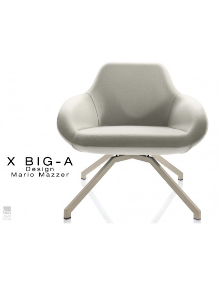 X BIG-A fauteuil lounge design piétement sable, habillage "Laine type feutre"- TE140