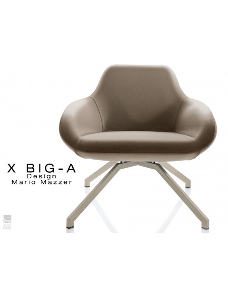 X BIG-A fauteuil lounge design piétement sable, habillage "Laine type feutre"- TE142