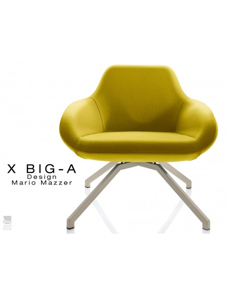 X BIG-A fauteuil lounge design piétement sable, habillage "Laine type feutre"- TE147