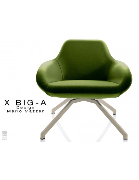 X BIG-A fauteuil lounge design piétement sable, habillage "Laine type feutre"- TE151