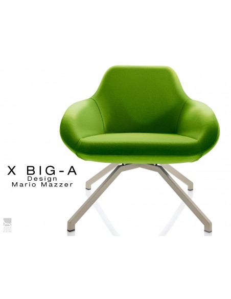 X BIG-A fauteuil lounge design piétement sable, habillage "Laine type feutre"- TE154