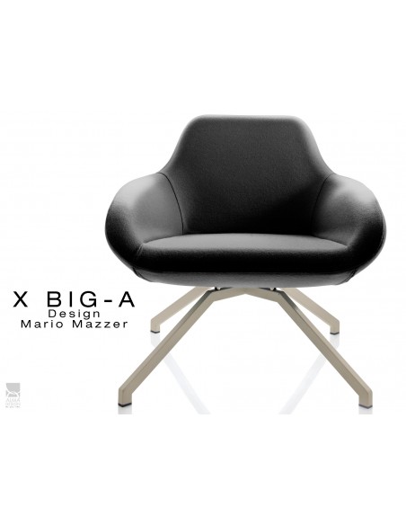X BIG-A fauteuil lounge design piétement sable, habillage "Laine type feutre"- TE156