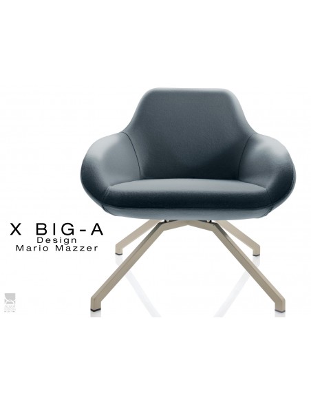 X BIG-A fauteuil lounge design piétement sable, habillage "Laine type feutre"- TE159