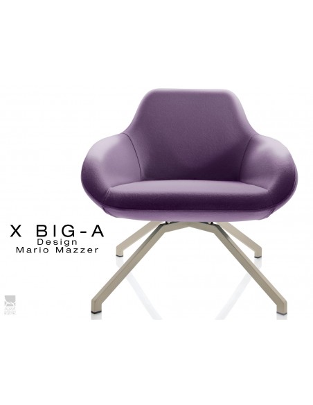 X BIG-A fauteuil lounge design piétement sable, habillage "Laine type feutre"- TE172