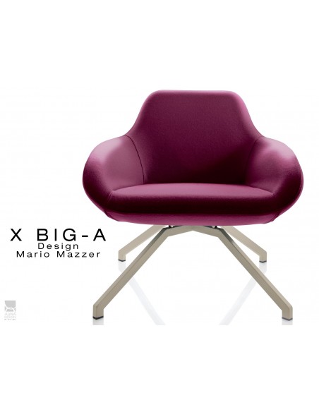 X BIG-A fauteuil lounge design piétement sable, habillage "Laine type feutre"- TE173