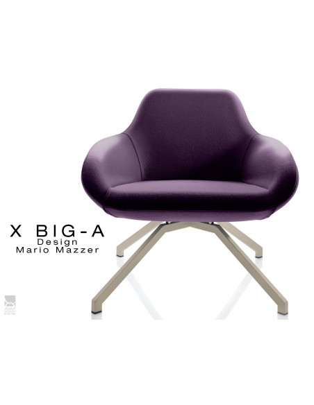 X BIG-A fauteuil lounge design piétement sable, habillage "Laine type feutre"- TE175