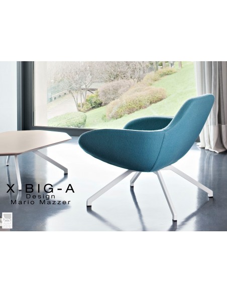 X BIG-A fauteuil lounge design piétement en acier, assise rembourrée habillage tissu "Laine type feutre".