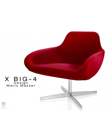 X BIG-4 fauteuil piétement étoile chromé, assise habillage tissu "Crep" - TE05