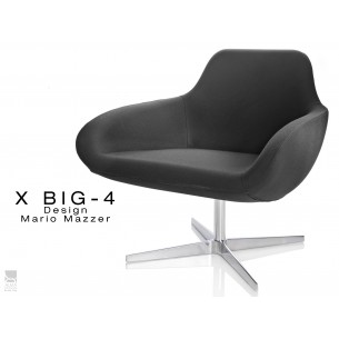 X BIG-4 fauteuil piétement étoile chromé, assise habillage tissu "Crep" - TE06