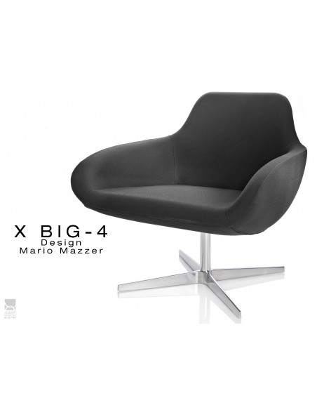 X BIG-4 fauteuil piétement étoile chromé, assise habillage tissu "Crep" - TE06