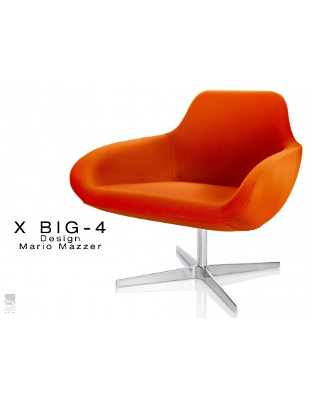 X BIG-4 fauteuil piétement étoile chromé, assise habillage tissu "Crep" - TE35