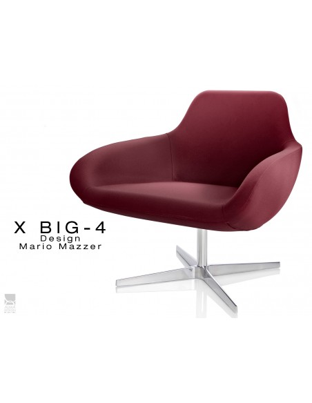 X BIG-4 fauteuil piétement étoile chromé, assise habillage tissu "Crep" - TE39