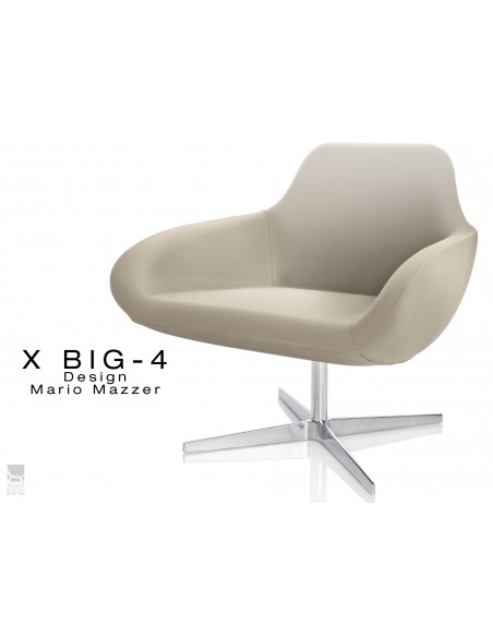 X BIG-4 fauteuil piétement étoile chromé, assise habillage tissu "Crep" - TE40