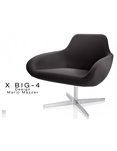 X BIG-4 fauteuil piétement étoile chromé, assise habillage tissu "Crep" - TE46