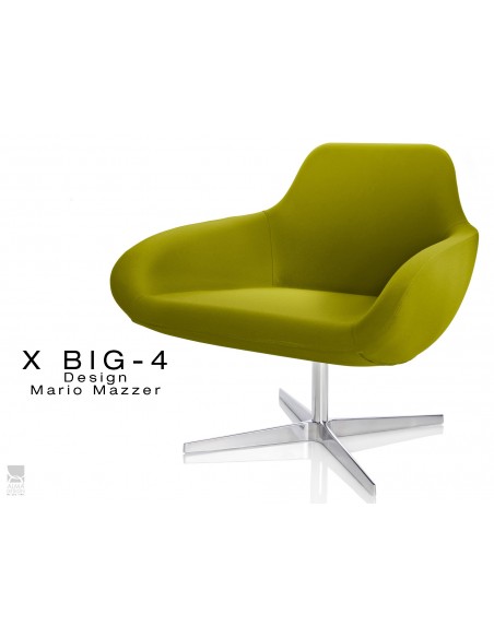 X BIG-4 fauteuil piétement étoile chromé, assise habillage tissu "Crep" - TE48