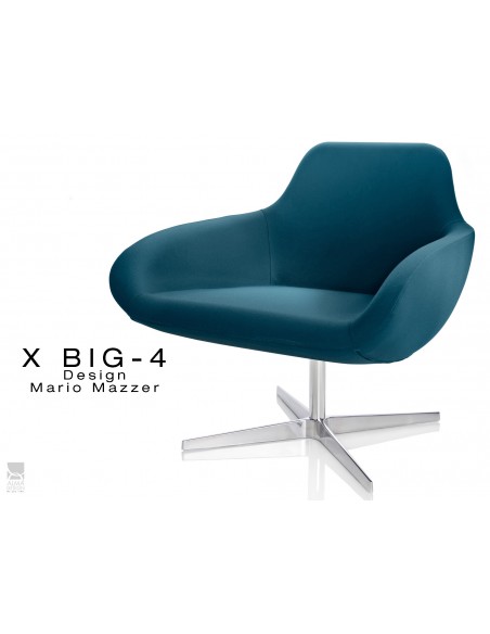 X BIG-4 fauteuil piétement étoile chromé, assise habillage tissu "Crep" - TE51