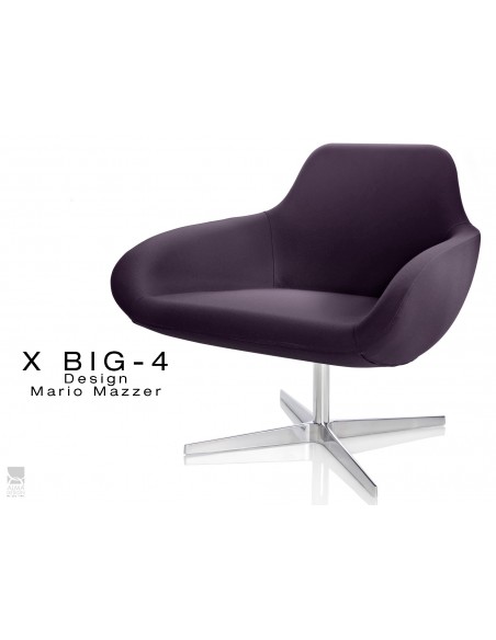 X BIG-4 fauteuil piétement étoile chromé, assise habillage tissu "Crep" - TE53