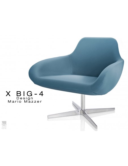 X BIG-4 fauteuil piétement étoile chromé, assise habillage tissu "Crep" - TE54