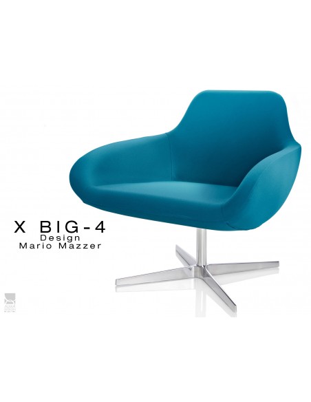X BIG-4 fauteuil piétement étoile chromé, assise habillage tissu "Crep" - TE55