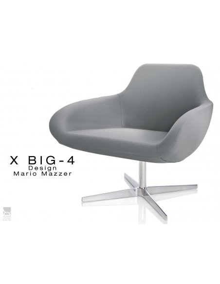 X BIG-4 fauteuil piétement étoile chromé, assise habillage tissu "Crep" - TE61