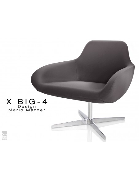X BIG-4 fauteuil piétement étoile chromé, assise habillage tissu "Crep" - TE62