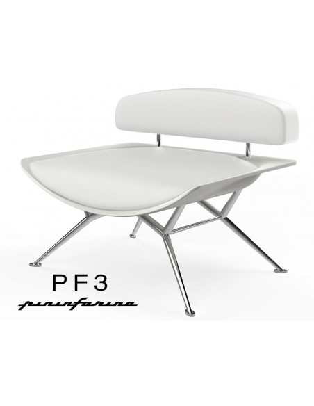 Fauteuil PF3 Pininfarina coque blanche, cuir Ecoleather 662 blanc.