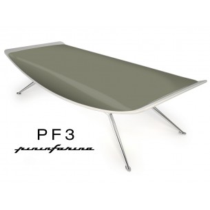 Banc PF3 Pininfarina, coque blanche, cuir Ecoleather 645 vert militaire.
