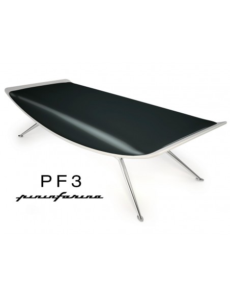 Banc PF3 Pininfarina, coque blanche, cuir Ecoleather 663 noir.