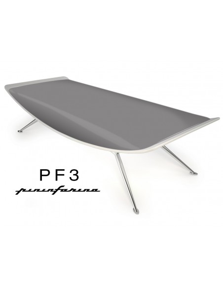 Banc PF3 Pininfarina, coque blanche, cuir Ecoleather 669 gris.