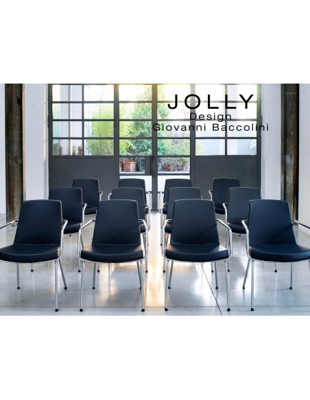 Fauteuil JOLLY piétement inox et habillage éco-cuir.