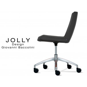 JOLLY chaise roulette base aluminium et habillage tissu Trévi-U - 555 anthracite.