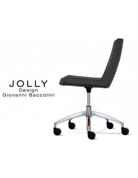 JOLLY chaise roulette base aluminium et habillage tissu Trévi-U - 555 anthracite.