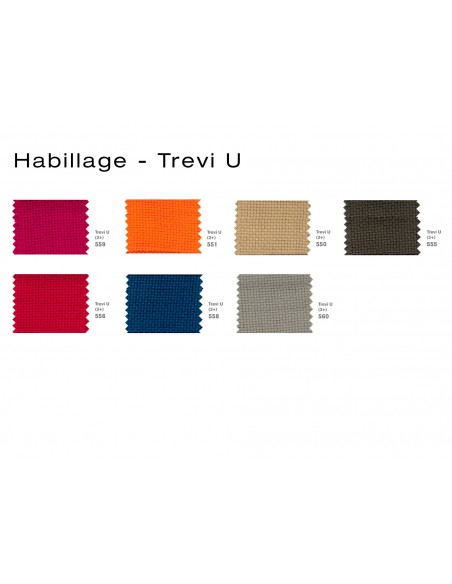 JOLLY chaise roulette base aluminium et habillage tissu Trévi-U - gamme couleur au choix.