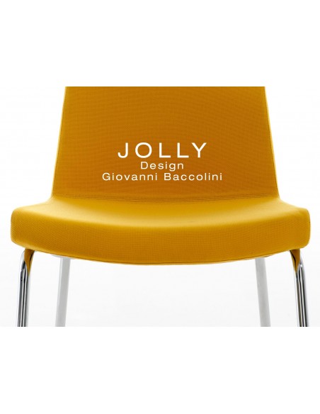 JOLLY chaise 4 pieds acier finition chromé et habillage tissu TREVI-U.