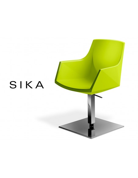 SIZA fauteuil coque design pivotante avec élévation assise couleur pistache (vert).
