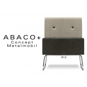 ABACO+ 812 - Module pour banquette ou fauteuil assise noir, dos beige, bouton noir.