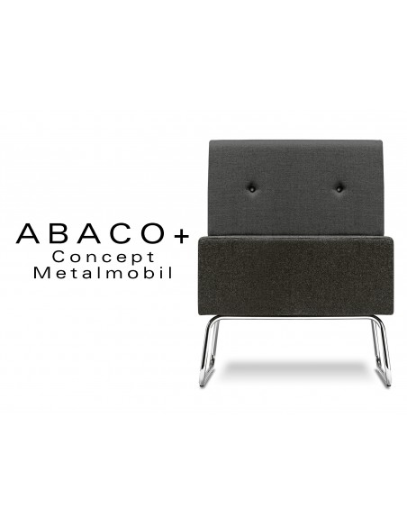 ABACO+ 812 - Module pour banquette ou fauteuil assise noir, dossier noir, boutons noir.