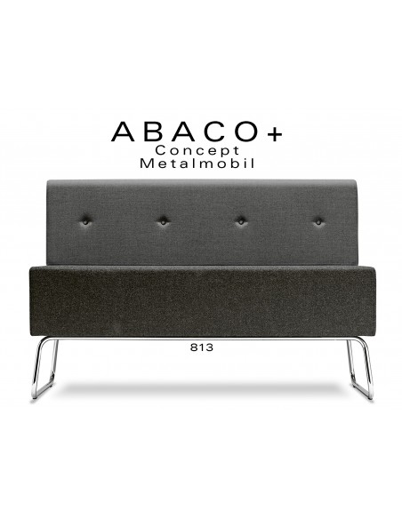 ABACO+ 813 - Module pour banquette assise noir, dossier noir, boutons noir.