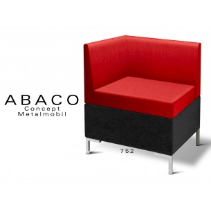 ABACO 752 - Module pour banquette ou fauteuil d'angle assise et dossier rouge.
