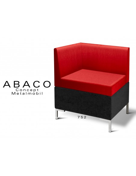 ABACO 752 - Module pour banquette ou fauteuil d'angle assise et dossier rouge.