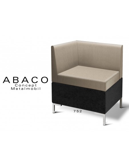 ABACO 752 - Module pour banquette ou fauteuil d'angle, assise et dossier beige.